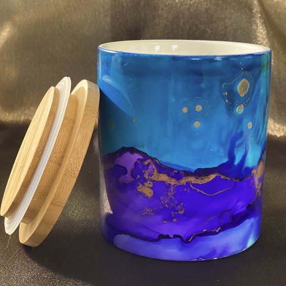 Hand Crafted Other - Original Hand-Painted Ceramic Canister w/Lid